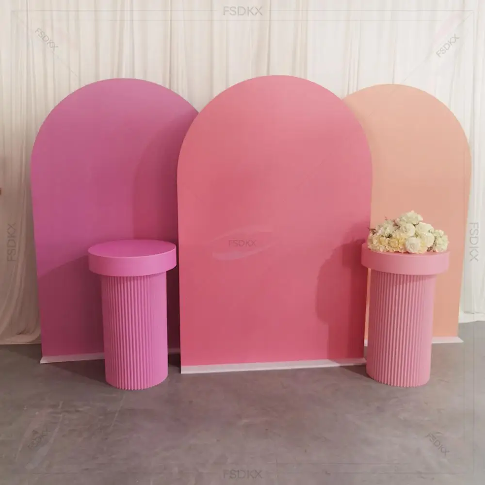 

FSDKX Modern Pink Acrylic Display Backdrop Wall with PVC Backdrop Stand New Arrival for Birthday Party Decoration