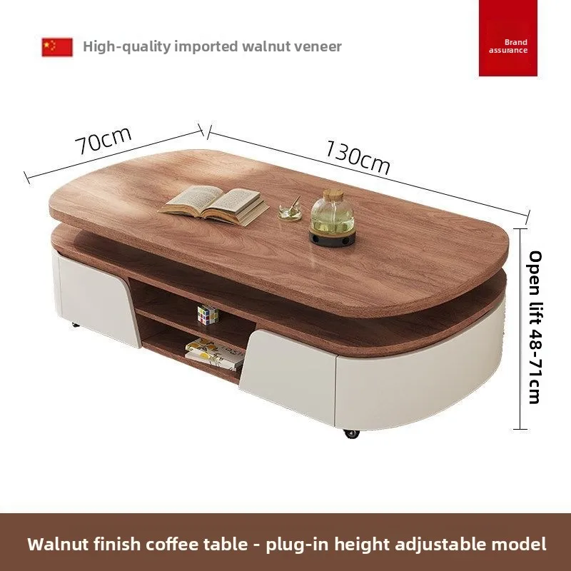 electric lifting rock slab coffee table dining table dual-purpose living room household two-in-one tea table cream wind movable