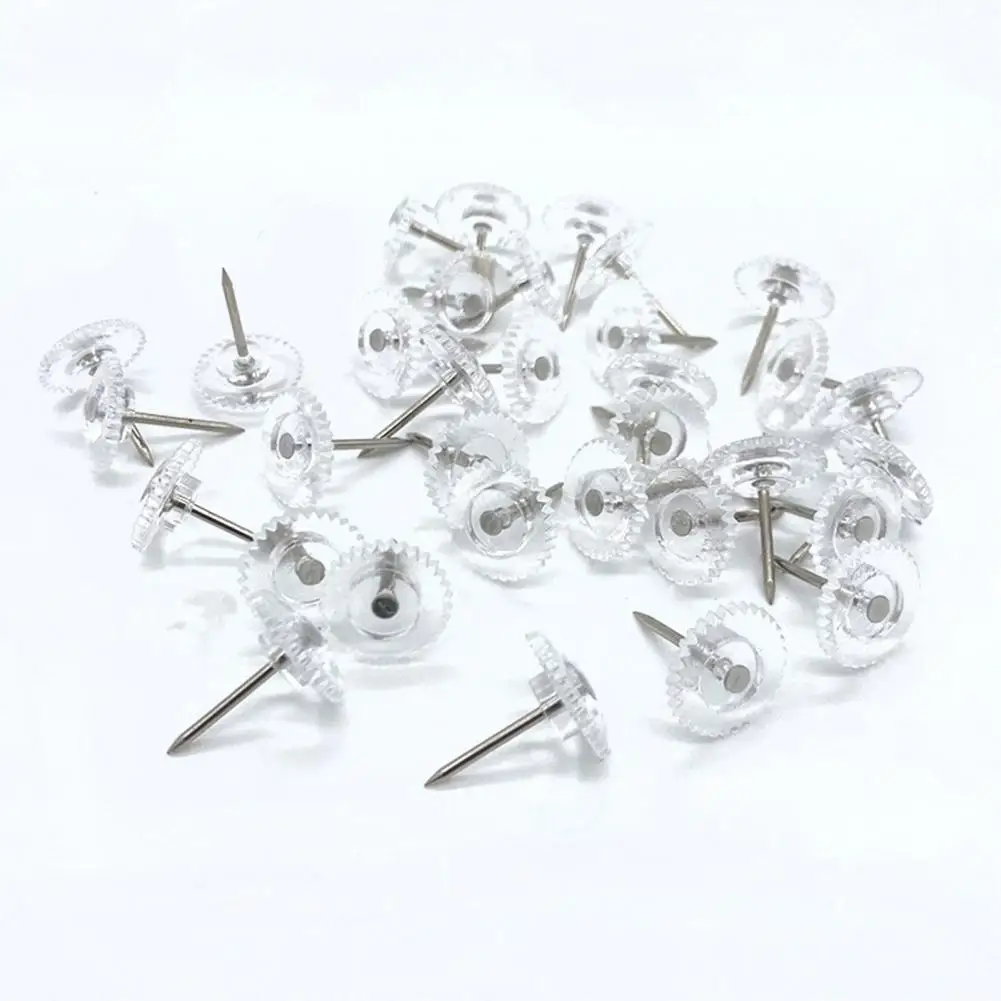 プラスチック製の透明なプッシュピン,100個,プッシュピン,画鋲,写真,壁,学校,事務用品