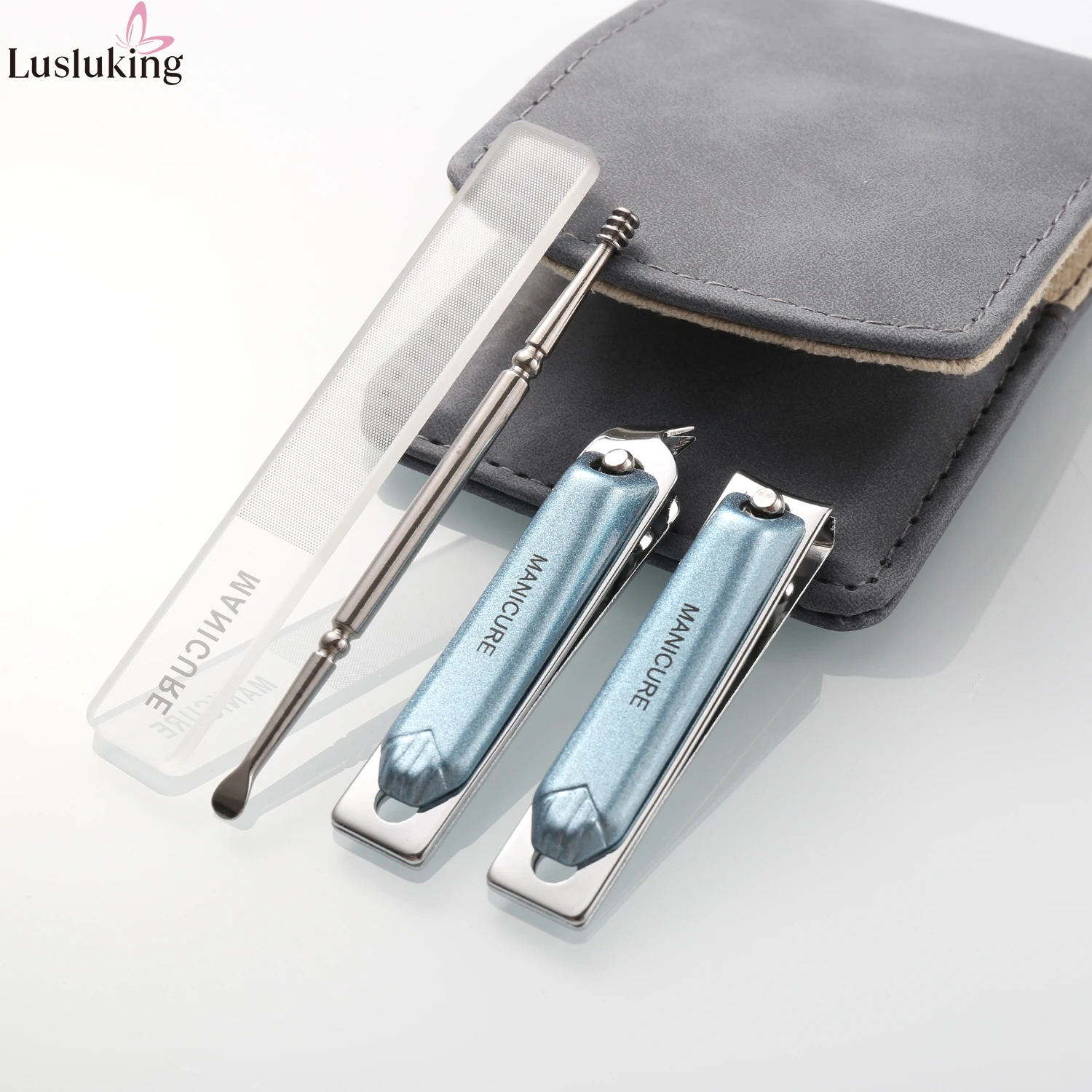 4PCS Stainless Steel Manicure  - огляд і ціна Mens Grooming Kit Case