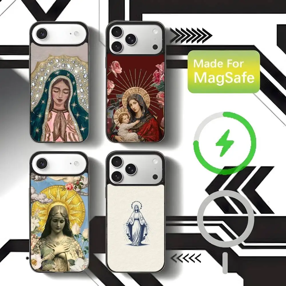 

Чехол для телефона Virgen Mary Virgin Bible для iPhone 17,16,15,14,13,12,11,Pro,Max,Plus,Mini,SE4,E с магнитной беспроводной зарядкой Magsafe