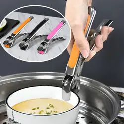 Silicone Anti Scalding Clip New Gripper Non-slip Kitchen Bowl Clip Meal Bowls Tongs Stainless steel Pot Clips