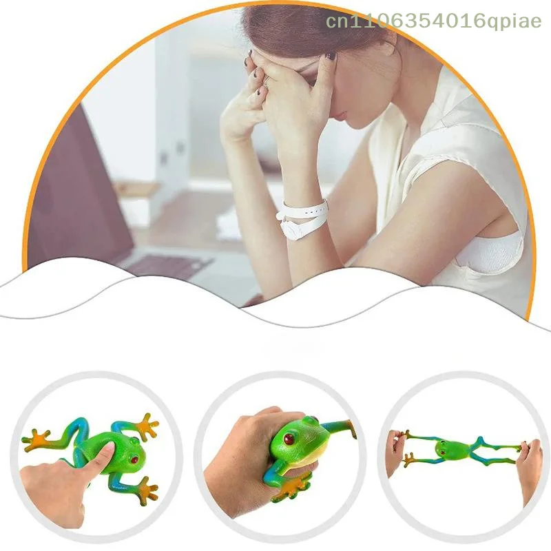 

1 Pc Simulation Frog Model Tricky Decompress Frog Toy Soft Rubber Fake Frog Sensory Game Excellent Gift For Children Mischief