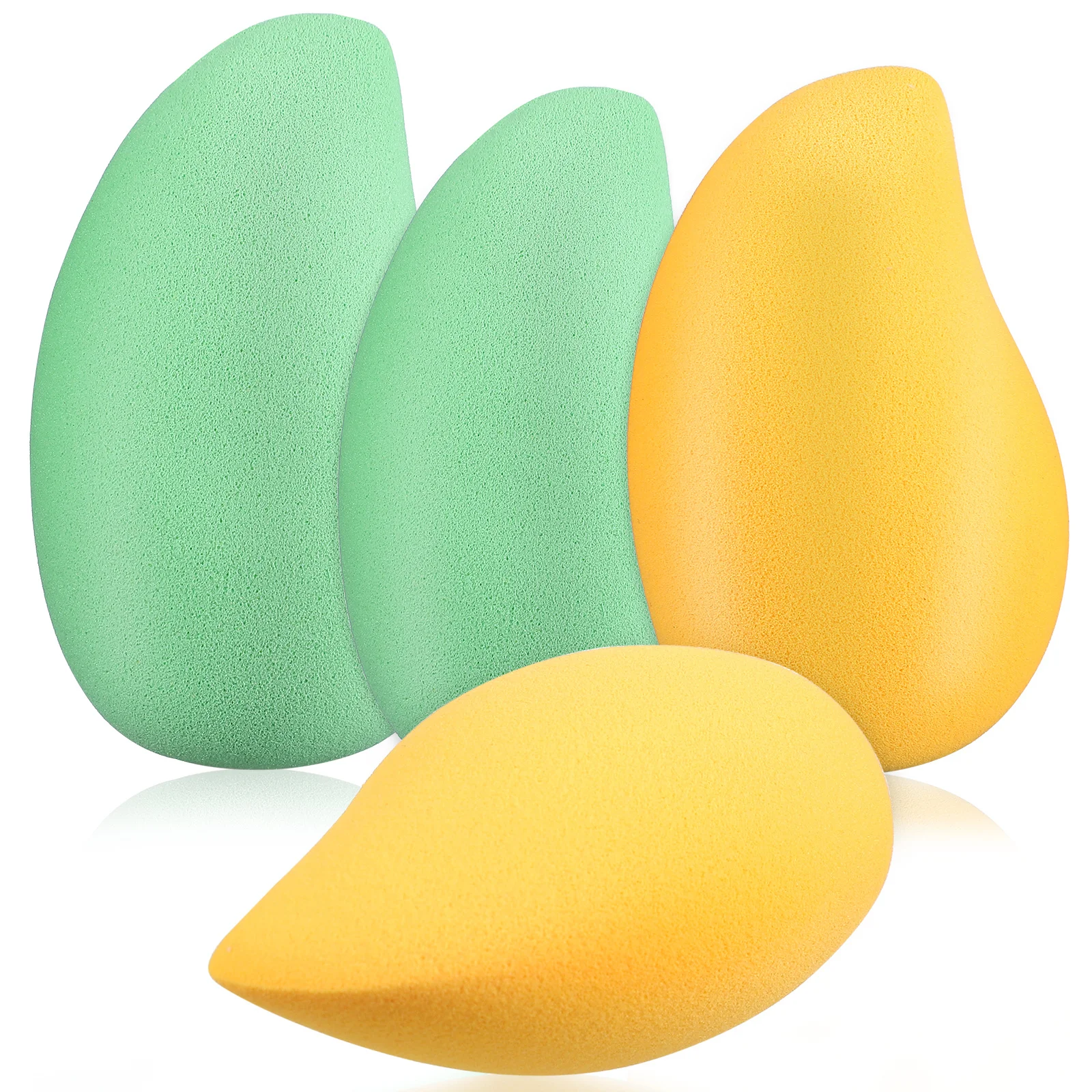 4 قطع من إسفنجات مكياج بودرة المانجو للنساء، منتفخة أساس على شكل إبداعي، أدوات مكياج للوجه، مستلزمات تطبيق مستحضرات التجميل