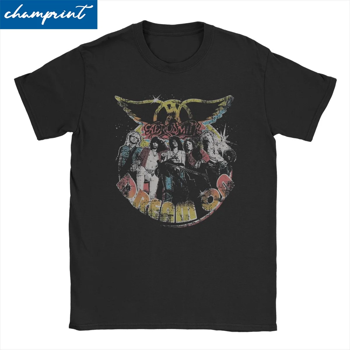 Aerosmith Dream On Portrait for Men Women T Shirt Creative Tee Shirt Short Sleeve Round Neck T-Shirts Cotton Printed Tops