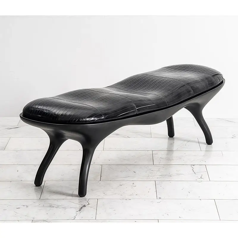 

Italian designer luxury bedside stool soft fiberglass and fabric creative home living room porch shoe changing stool