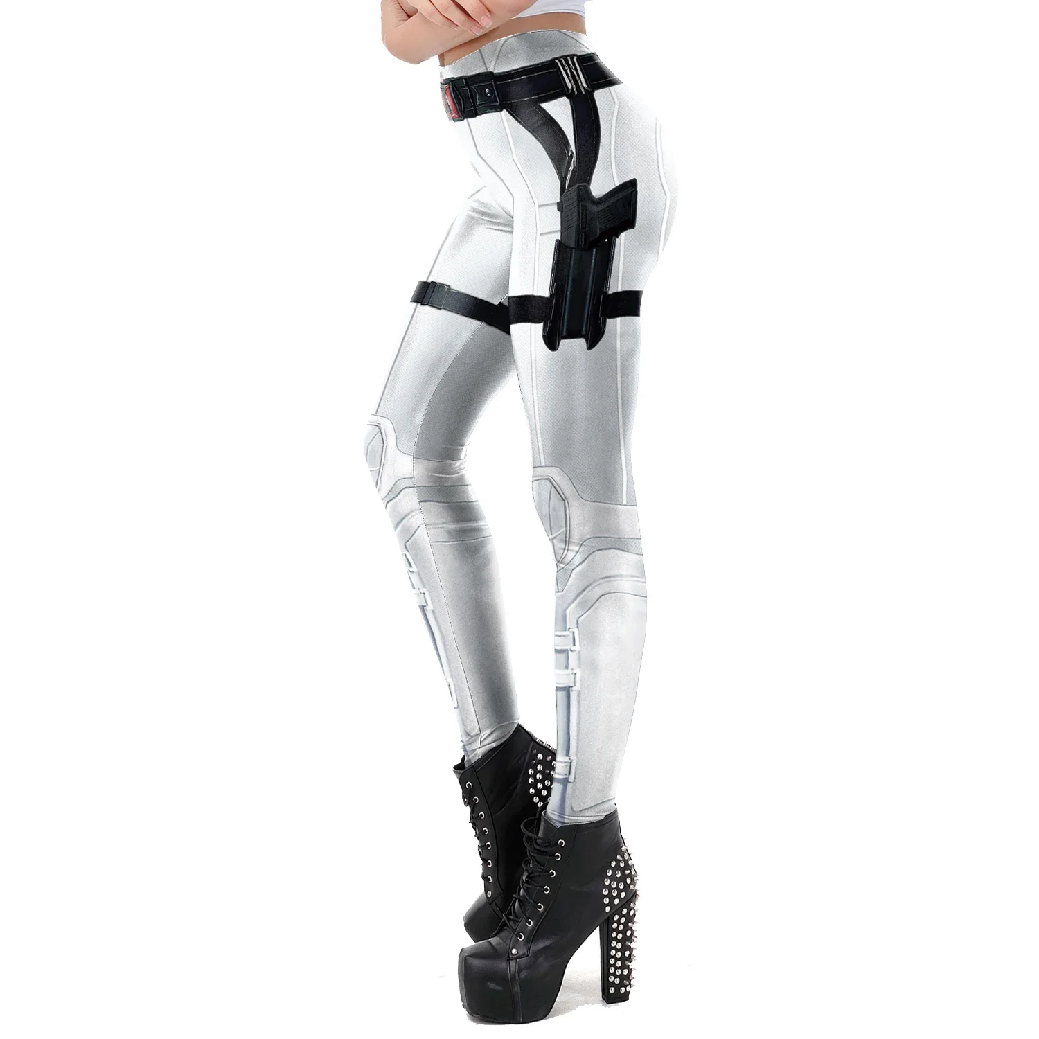 Fashion Women Leggings 3D Digital Printed Pants Punk Armor Cosplay Clothes Skinny High Waist Casual Leggins