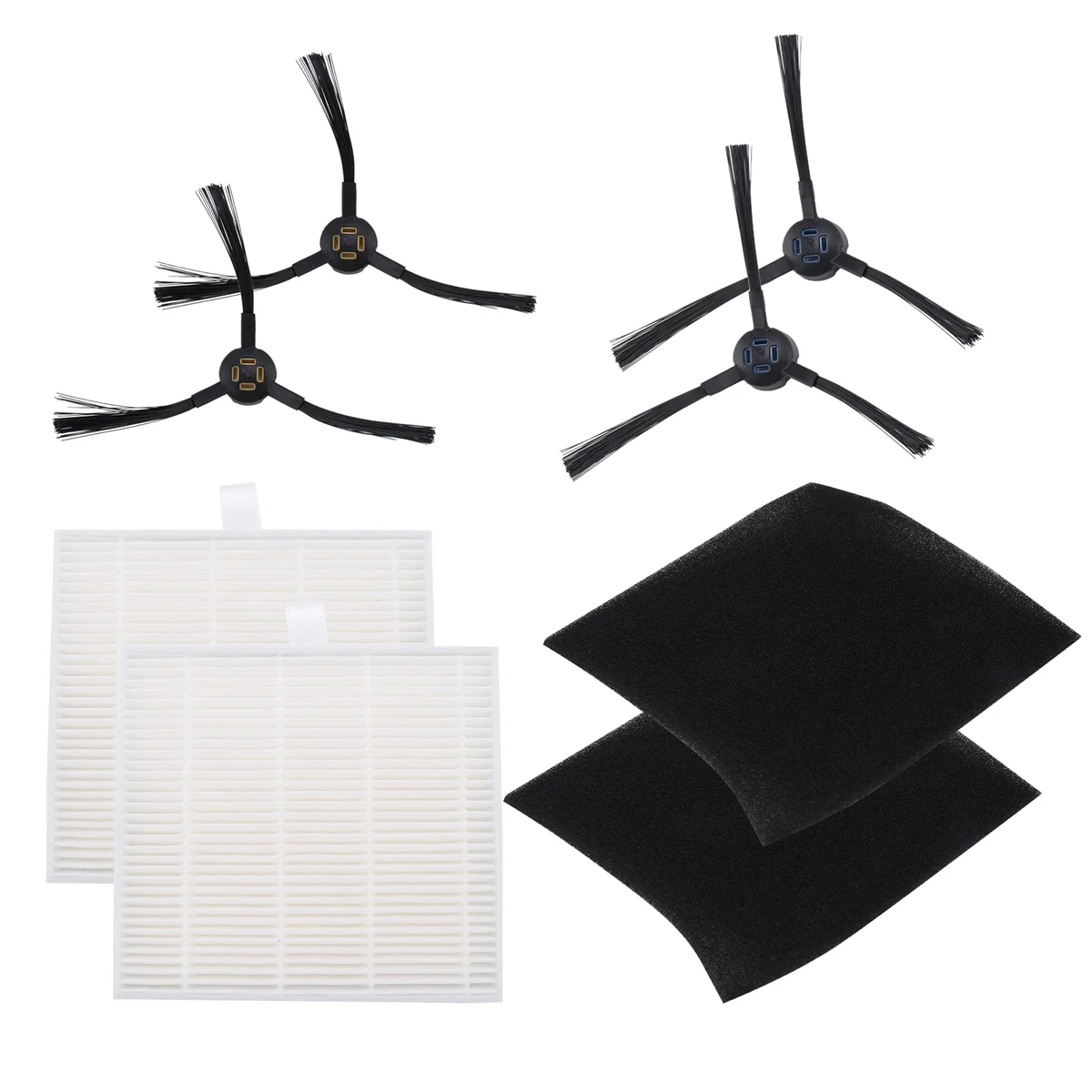 قطع غيار جديدة متوافقة مع قطع غيار المكنسة الكهربائية الروبوتية Ilife V8S X750 X785 V80، ومرشحات Hepa، وفرشاة جانبية