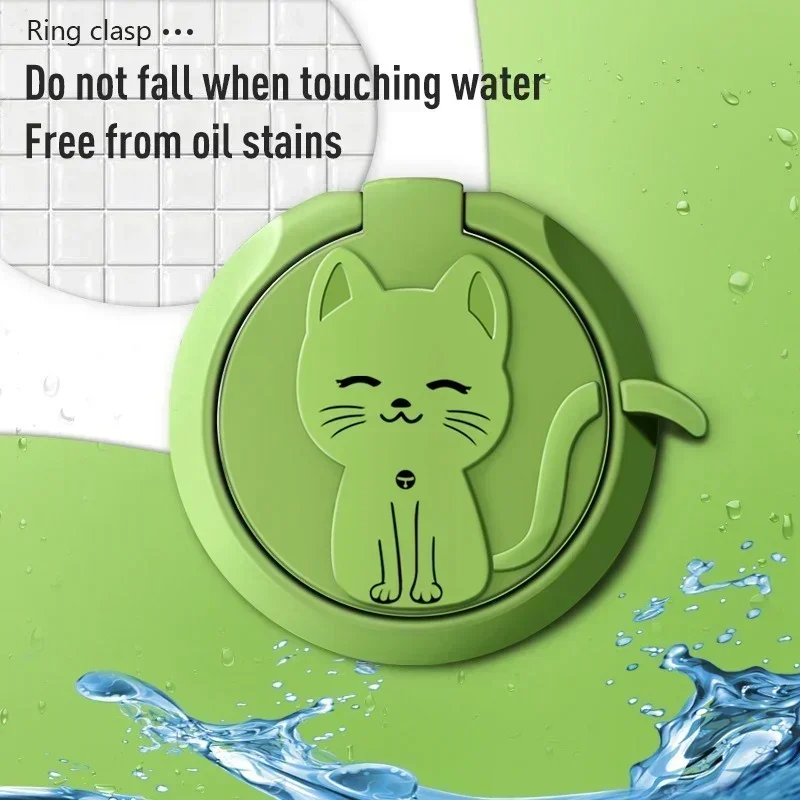 Cxdnew حامل الهاتف المحمول لطيف الكرتون القط الهاتف المحمول البنصر حامل جولة جبل حامل الهاتف آيفون 15 سامسونج هواوي