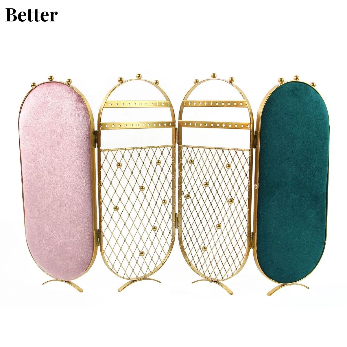 Screen Creative Necklace Pendant Jewelry Booth Earrings Metal Storage Rack Organizer Silk Velvet Display Prop Exhibitor Menora