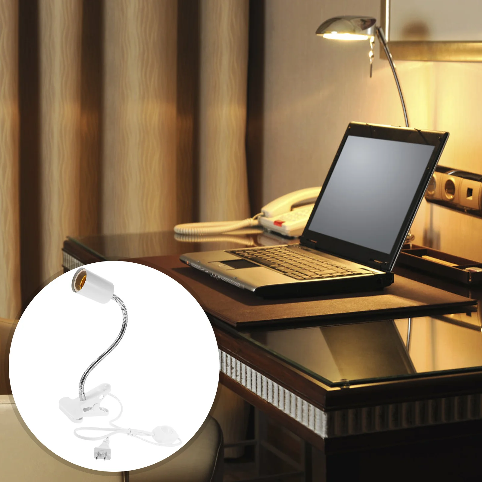 

Clip Desk Lamp Holder Flexible 360 Degree Adjustable Light Stand for Bedroom Living Room Plant Grow Reptile Tank Lighting Lamp