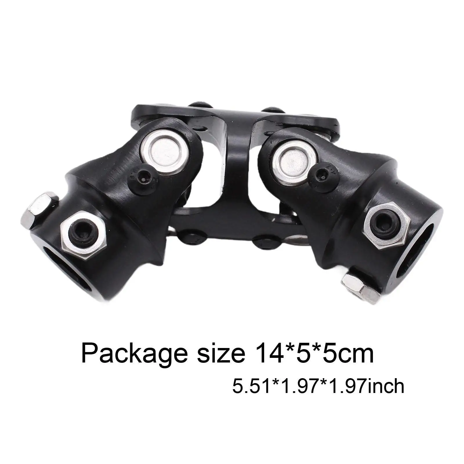 3/4" x 3/4" Double Steering U Joint Sturdy Spare Parts Professional Direct Replaces Repair Parts Universal Steering Shaft Black