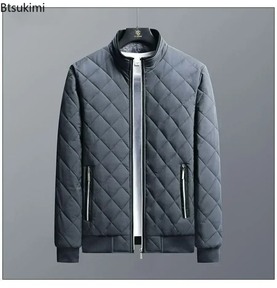 2025 chaqueta Bomber gruesa y cálida para hombre, abrigos de otoño e invierno, chaqueta informal con forro polar para hombre, ropa ajustada de