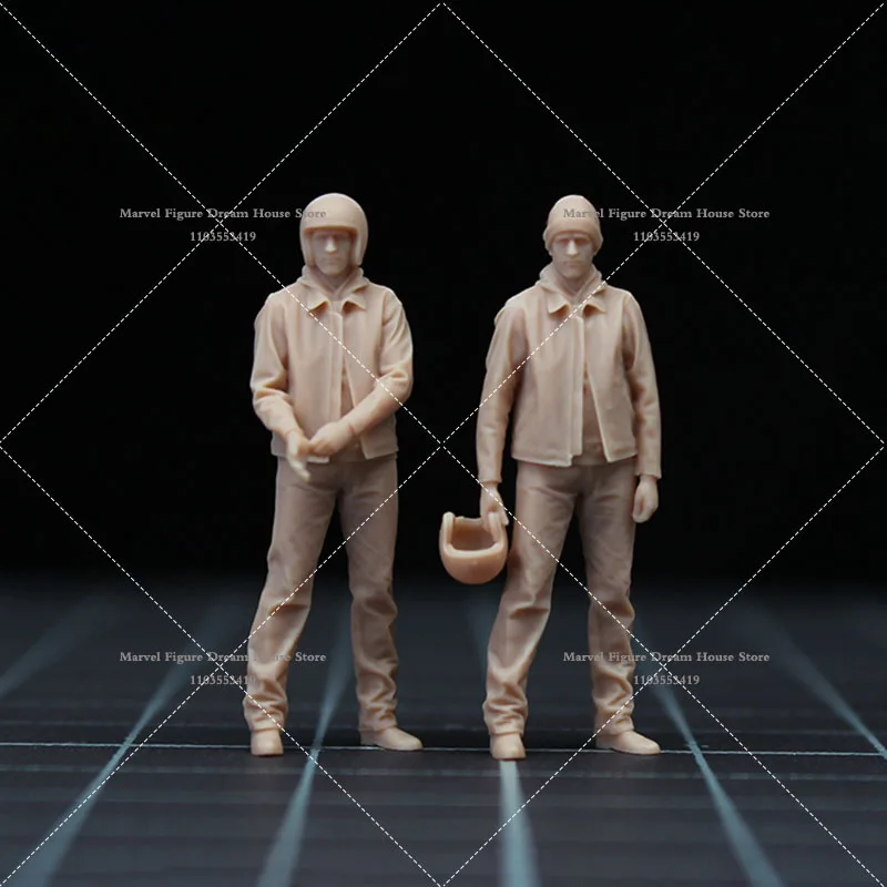 1/64 1/43 Miniaturowa Scena Akcesoria Biały Model Niepomalowany Motocykl Męski Chłopiec Dziewczyna Kierowca Mini Figurka Akcji Model