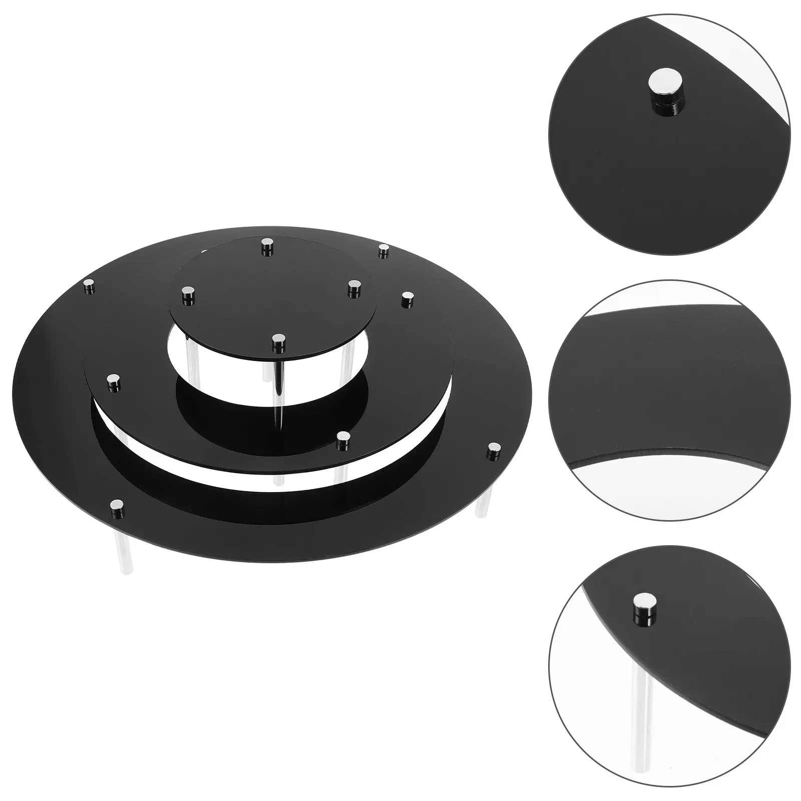 1Set Clear Acrylic Cake Stand Stable Four Legs Perfect for Wedding Birthday Party Cupcake Dessert Display Buffet Food Riser