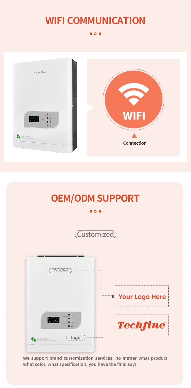 Inversor solar de sistema solar con salida de 6400W, controlador mppt de 120A