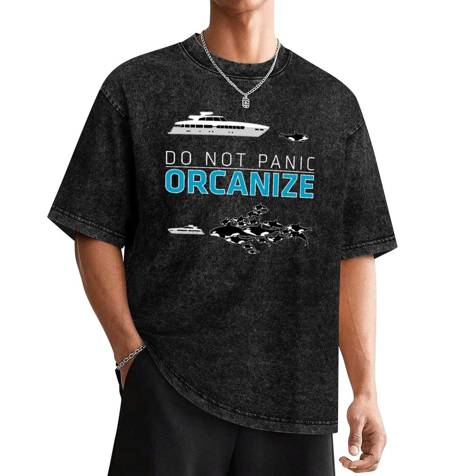 

Do Not Panic - Orcanize (dark) T-Shirt cute clothes blue archive clothes for men