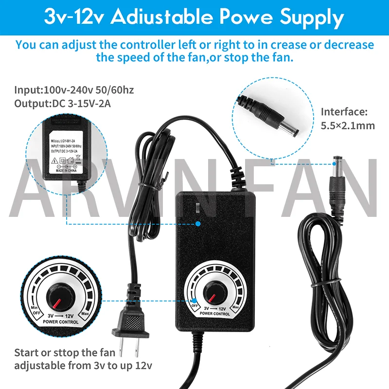 Novo sxdg9733b diy churrasco carvão elétrico starter ar turbo ventilador bola dupla para dc 12v 3800rpm AC110-240V velocidade ajustável