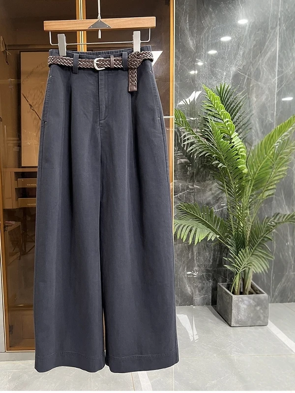 Plones informs de lino y aodón de cintura alta para mujer, novedad de verano, plones de pierna ancha de pierna r...