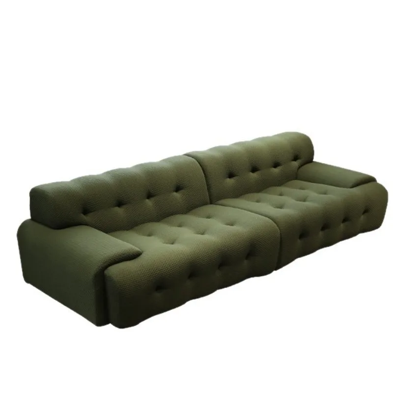 

Italian fabric sofa living room three people straight row dark green wabi sofa