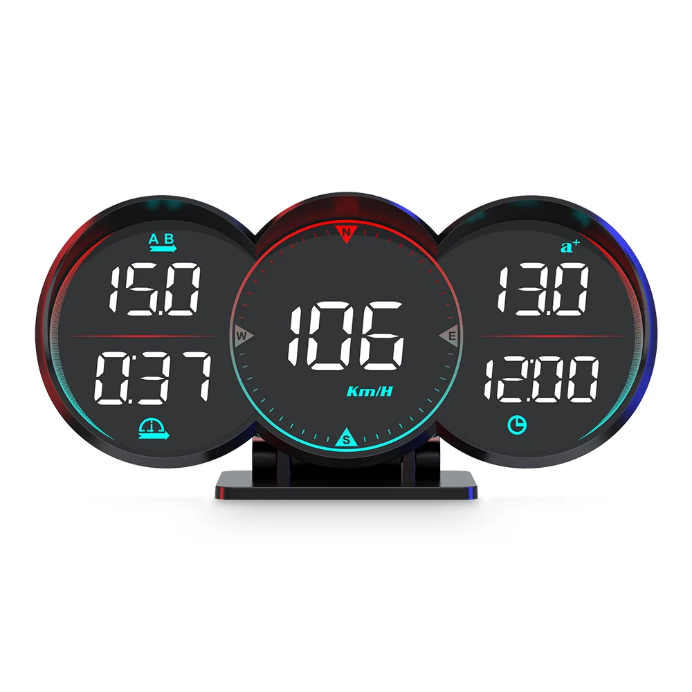 gradient ambient lighting 5-inch LED big Screen big-font HUD G17 New Cyberpunk Design Auto Meter Head-Up Display GPS Speedometer