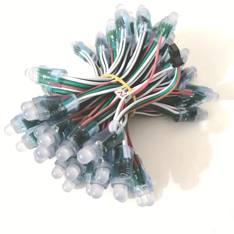 50 قطعة WS2811 IC RGB كامل اللون F12mm بكسل الرقمية عنونة 12 فولت 5 فولت حلم اللون LED بكسل وحدة سلسلة ضوء مقاوم للماء 4 متر #4