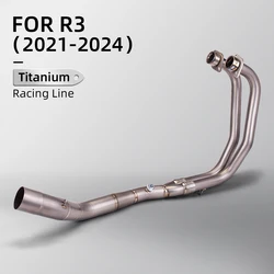 Motorcycle Exhaust，titanium complete exhaust system for modified head pipe, YZF R25 R3 MT03 51mm sliding ,2015-2023