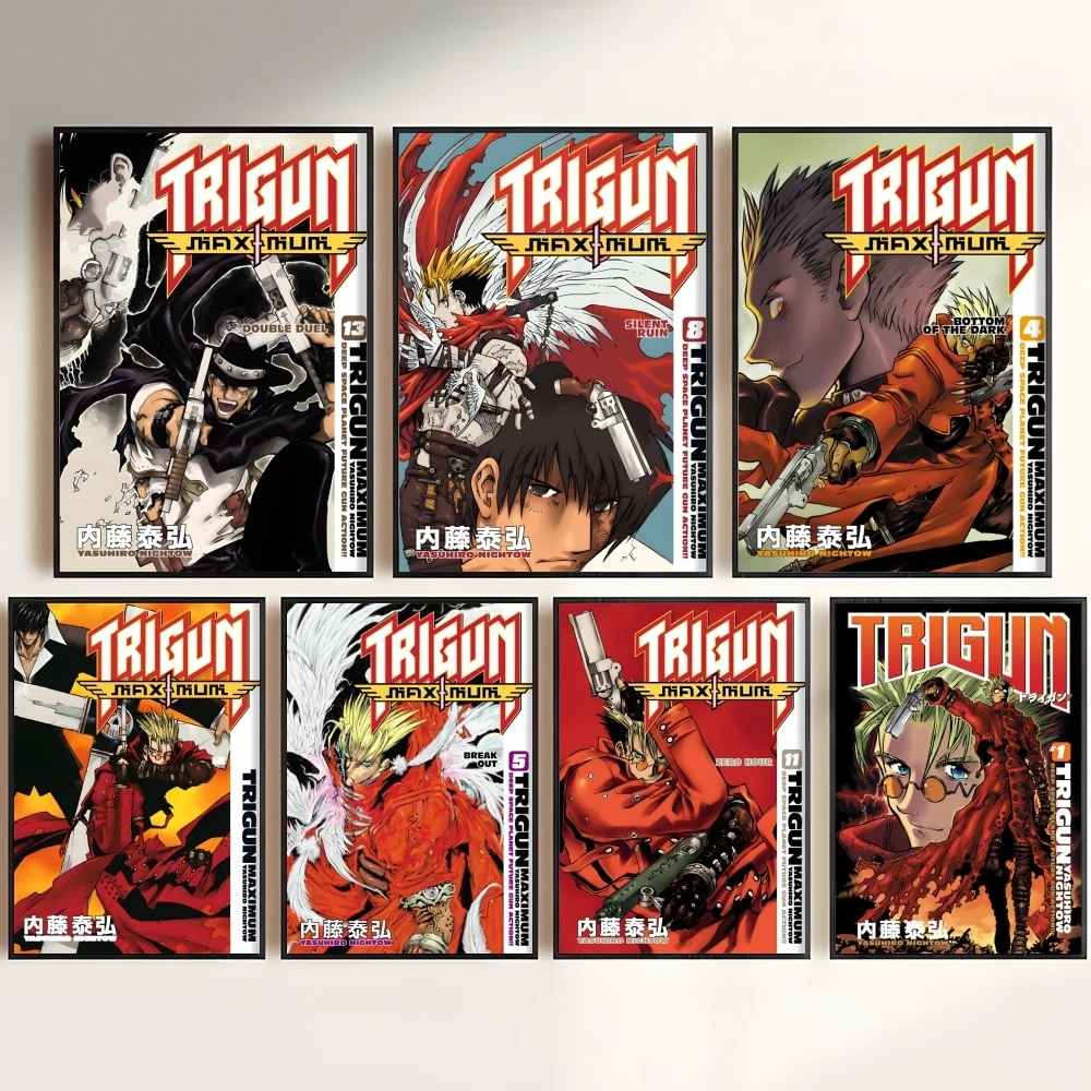 T-Trigun Maximum Anime Painting Calligraphy Canvas Poster Art for Bedroom Living Room Home Decor Decals HD Wall Decoration Gift