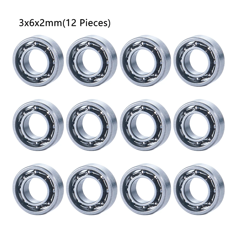 AXSPEED 12Pcs mozzi ruota in metallo asse 3x6x2mm Set di cuscinetti per WPL C14 C24 C34 C44 MN D90 MN-90 MN99S RC Crawler Car Parts