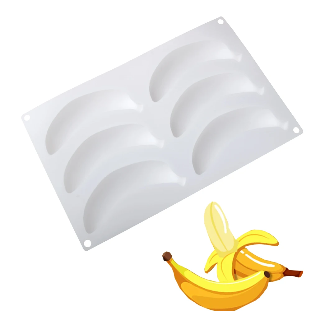 Fruitvorm van Siliconen Banaan, Anti-aanbak 3d Siliconen Mallen, Dessert Mousse Vormen BPA-vrij, Mallen Chocolade Cake Mould Gemakkelijk Schoon te Maken, Dessert Bakken Vorm voor Decoratie, Pudding