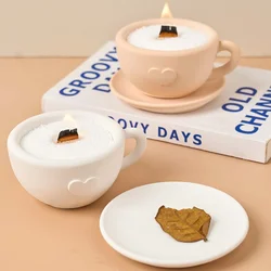 3D Love Teacup Candle Jar Silicone Mold DIY Coffee Cup Flowerpot Casting Molds Plaster Resin Storage Box Craft Making Home Decor
