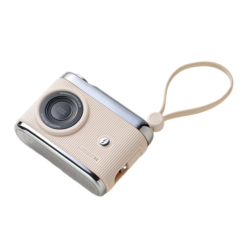 

Retro Creative Camera Power Bank 10000 mAh 22.5W Fast Charging Comes with Wired Thin and Light Power Bank