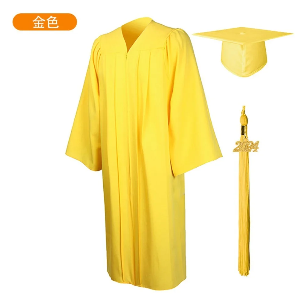 2025 Costume da laurea unisex per liceo e addio al celibato, abito da laurea da donna, abito da laurea morbido con set di nappe per cappello