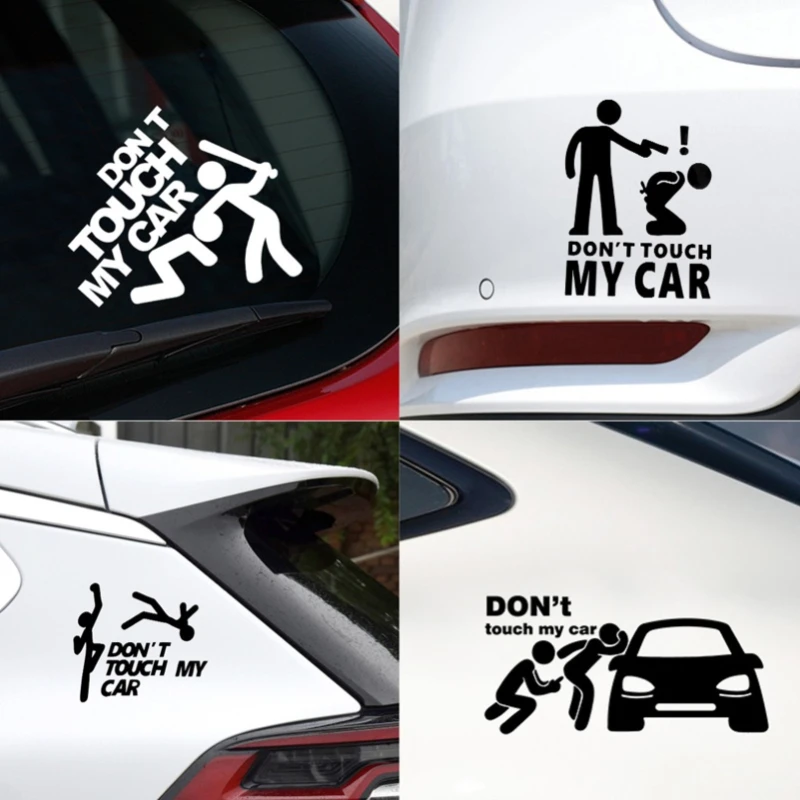 Creative Don\'t Touch My Car Car Sticker Decals - Funny Exterior Auto Decals for Car Window Accessories