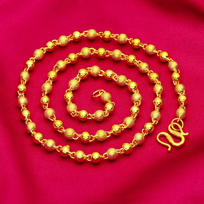 

Вьетнамский песочный золотой буддийский бисер, мужское ожерелье из чистой меди с покрытием, товары для свадебного фестиваля, подарок для друзей