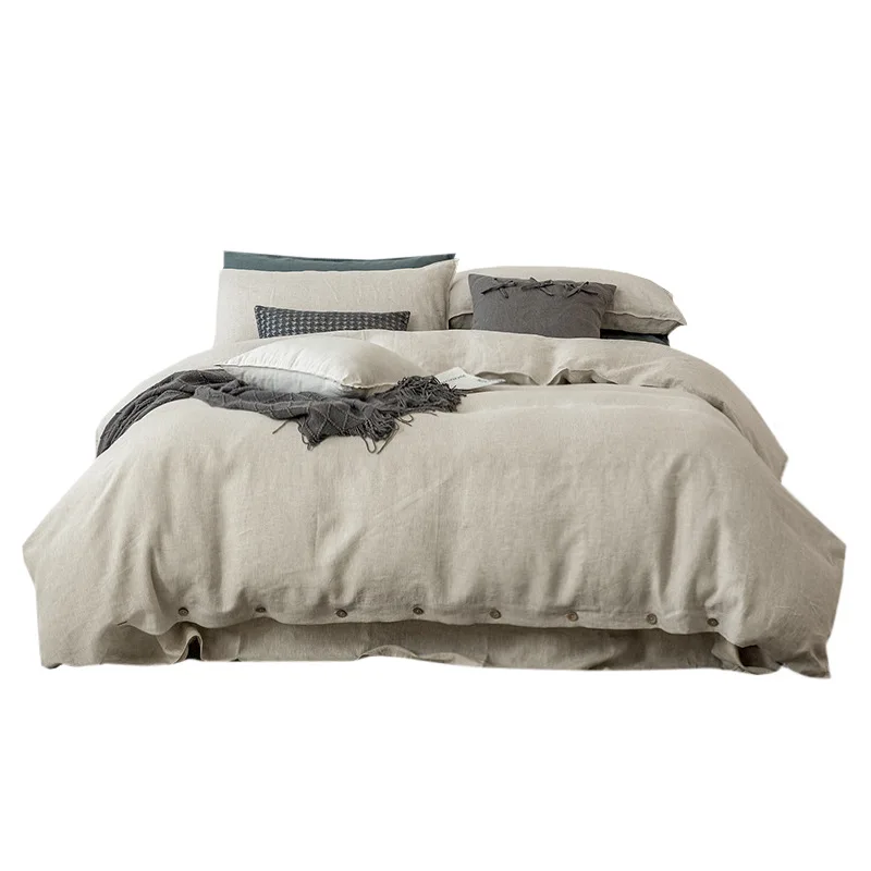 

Pure linen, summer, simple, solid color, washed, light luxury, sheets, quilt covers, bedding, supplies