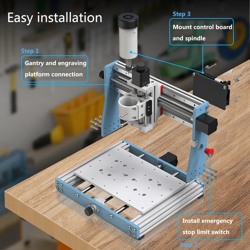 CNC Router Milling Machine 3020 PRO 300W Metal CNC DIY Laser Engraving Machine 3 Axis Limit Switches GRBL Offline Controllor