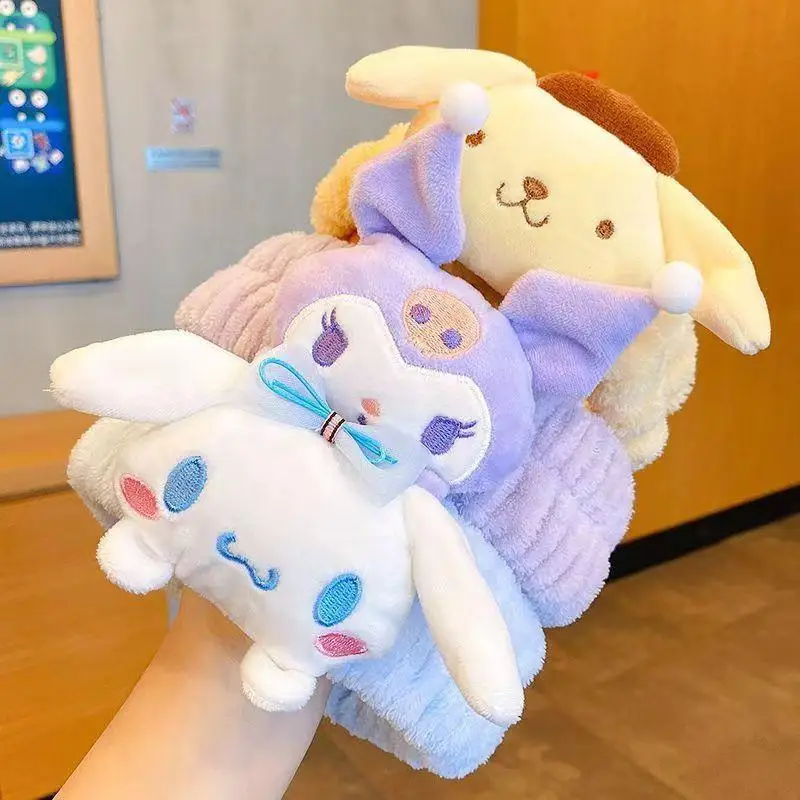 

Sanrio Pompompurin Melody Kuromi Cinnamoroll jade dog hair accessories plush face wash headband wholesale cartoon headband