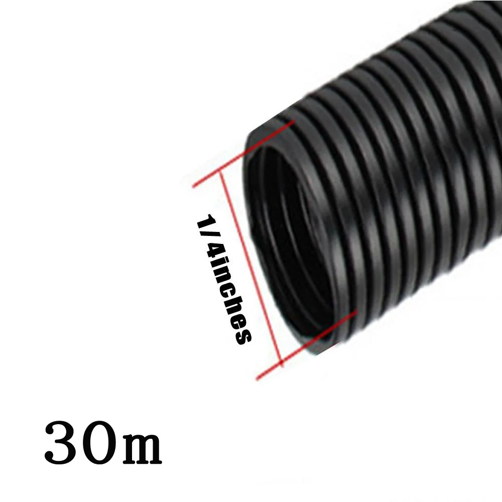 

1*Protective Tube 1/4\" 3/8\" Protective Tube Tubing Black Color Sleeve Tube Split Wire For Ships Industrial Wiring 30m/98.43FT