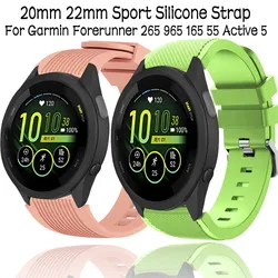 20/22mm Silicone Strap for Garmin Forerunner 265 965 165 55 Active 5 Soft Comfortable Wristband Garmin Vivomove Trend Venu 3/2