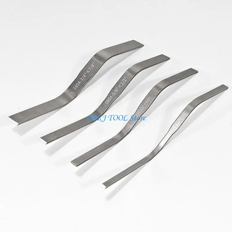 L8rc pacote 4 espátulas cabeça plana dupla aço inoxidável conjunto com saco armazenamento oxford pvc 3/8