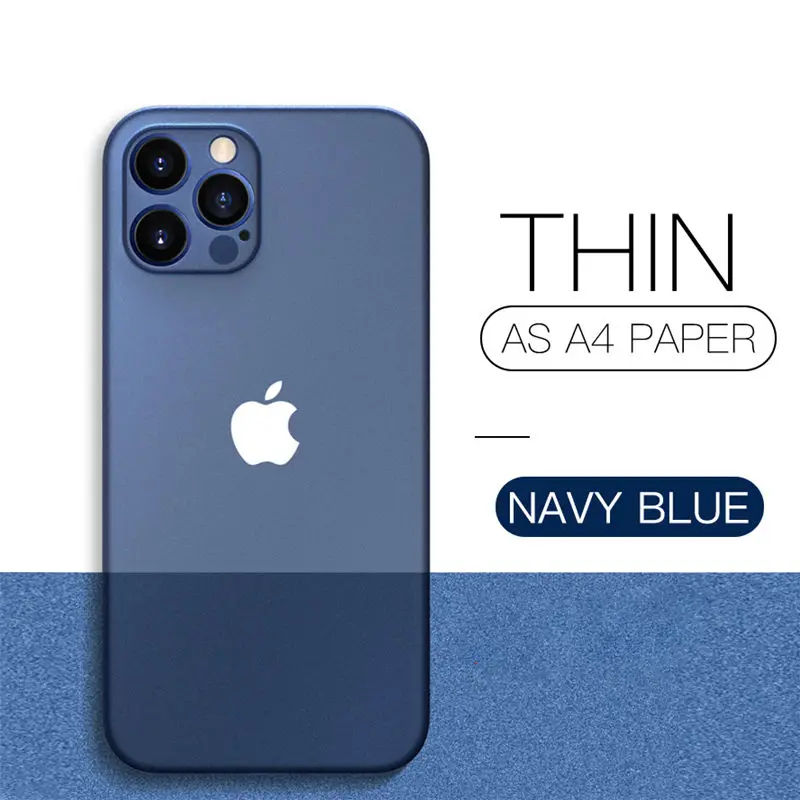 Funda translúcida ultrafina de PC mate para iPhone 11 12 13 14 15 16 Pro Max 15 Plus, cubierta esmerilada 2