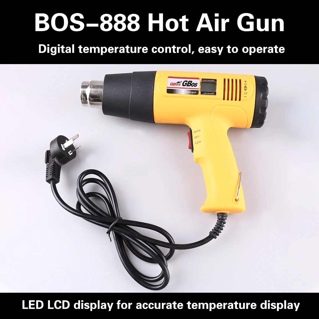 

1600W AC220 Digital Electric Hot Air Gun Temperature-controlled Building Hair Dryer Heat Gun Soldering Tools Adjustable+ Nozzle