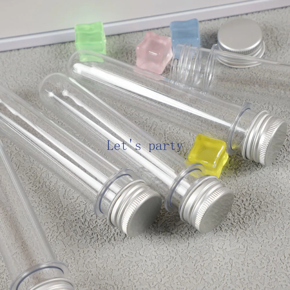 10Pcs Transparent 45ML Plastic Lab Test Tubes Candy Box Wedding Birthday Party Gift Packaging Box Baby Shower Party Decoration