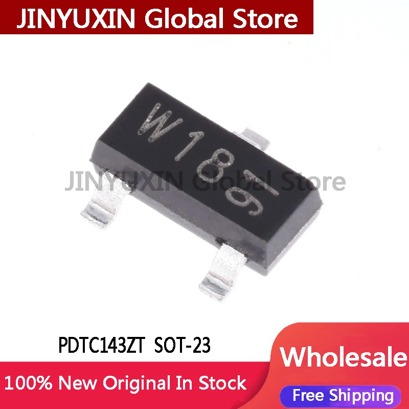50Pcs PDTC143ZT silk screen W18 patch SOT-23 NPN transistor 50V 100mA IC in Stock Wholesale