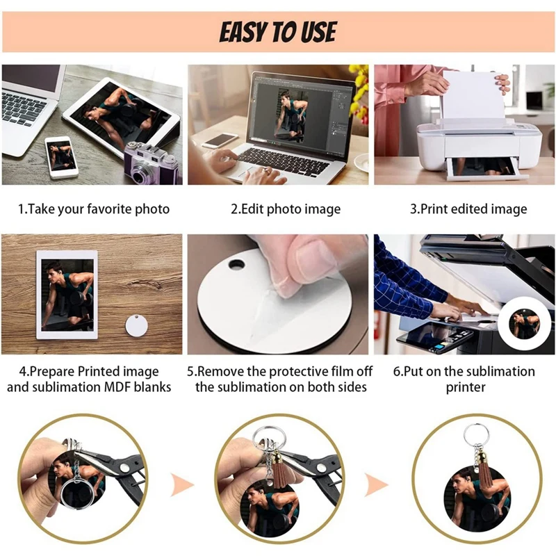 201 Pieces Rectangle Sublimation Blank Sublimation Keychain Heat Transfer Blank Keychain