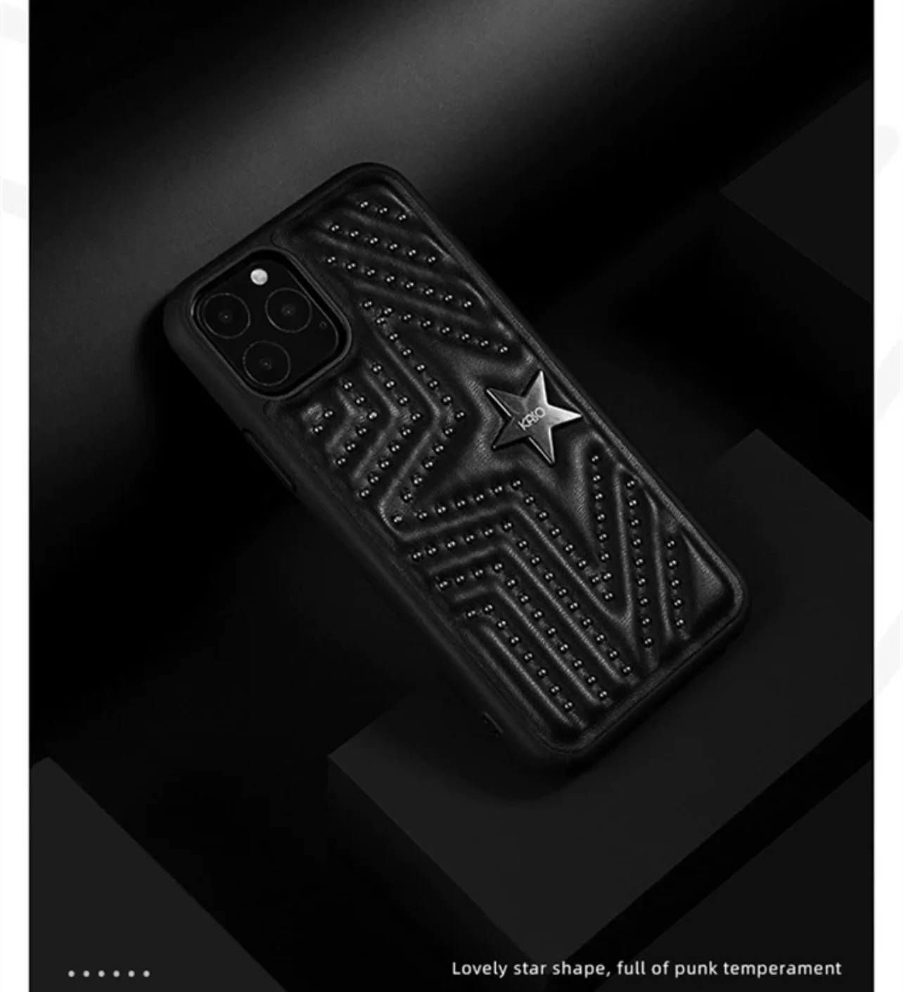 KASO rivet phone case is suitable for Apple phones, pentagonal stars, personalized all inclusive, simple and high-end feeling, a