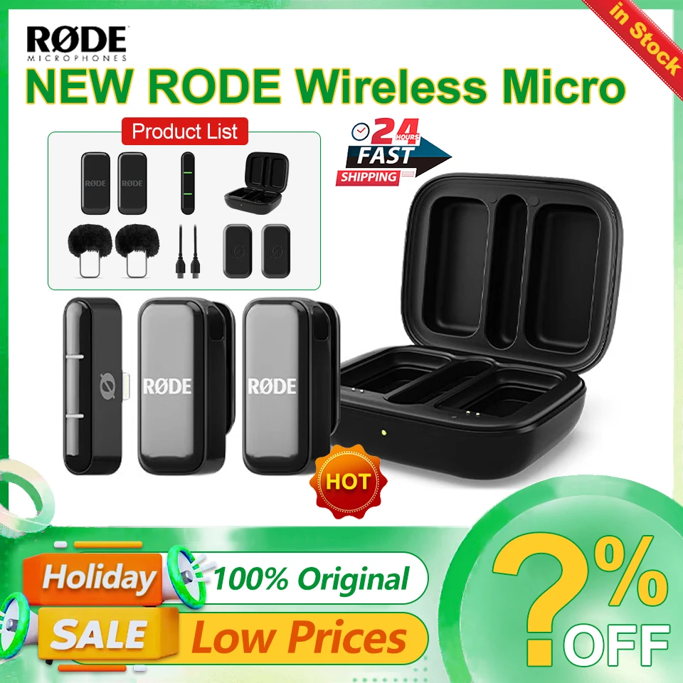 NEW RODE Wireless Micro 2-Person Ultracompact Wireless Microphone System with USB-C Connector 2.4 GHz Wireless Lavalier Mic