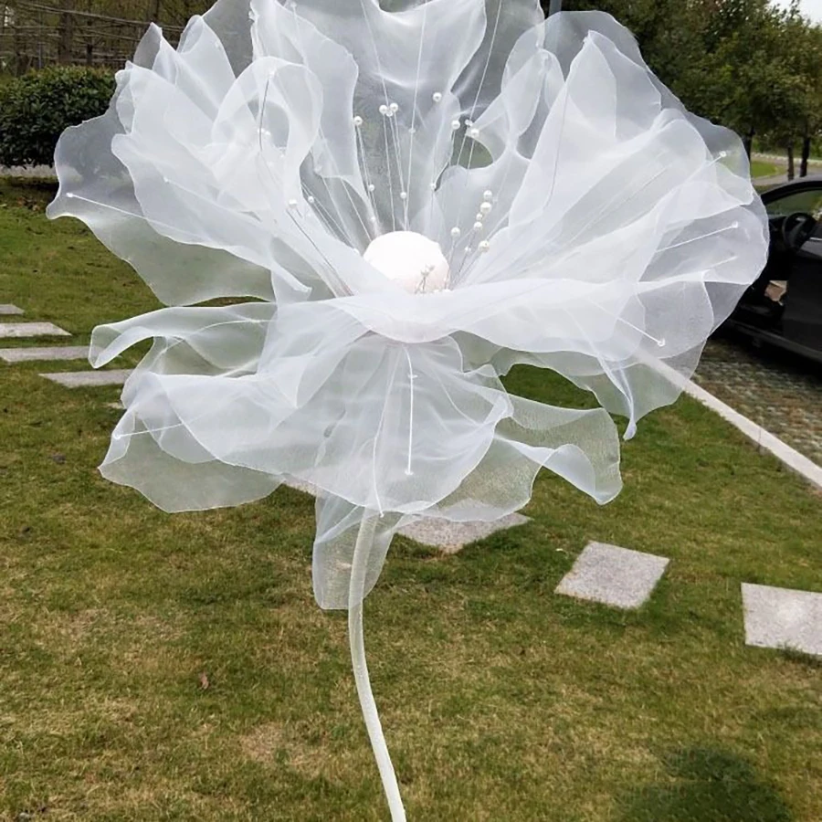 

Wedding Gauze Flower Giant Artificial Flower Display Poppy Flower Wedding Road Leading Flower Home Outdoor Decoration Silk Flowe