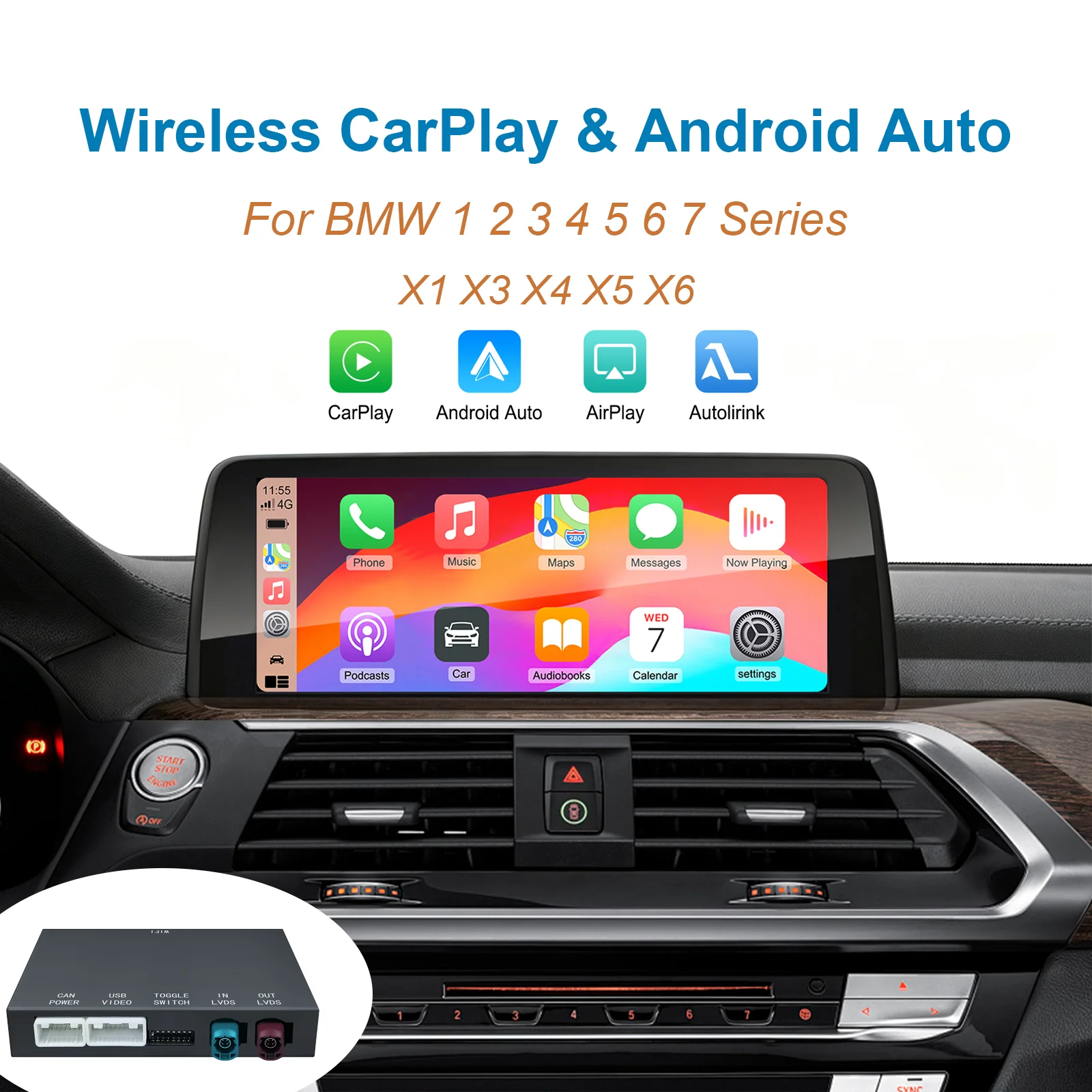 Ezonetronics Wireless CarPlay For BMW NBT CIC 1 2 3 4 5 7 Series F22 F10 F01 F02 X3 X4 F25 F26 MINI X4 X5 X6 F56 F15 F16 F85